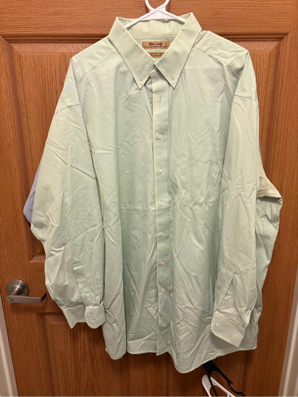 Roundtree & Yorke Mint Green Button-Down Dress Shirt